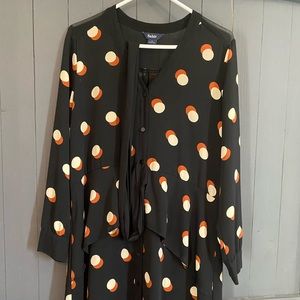Belted polka dot dress